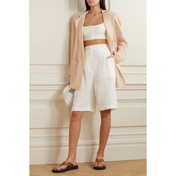 Le Kasha Light Linen Tima One Button Blazer Light Pink large